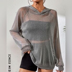 Grey sheer hoodie